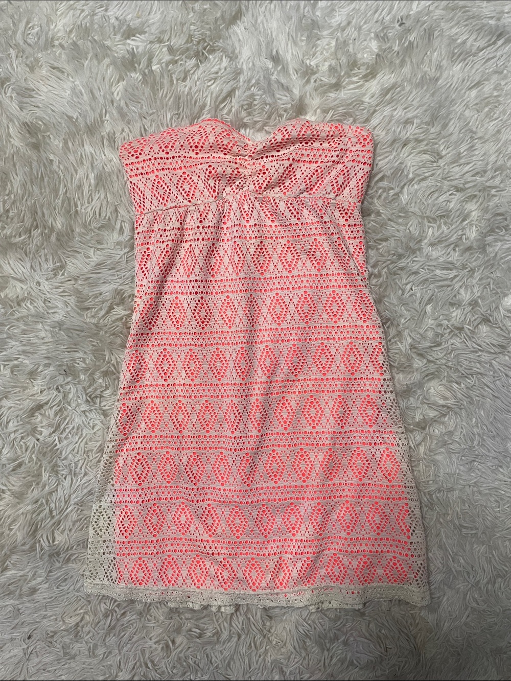 Strapless Lace Overlay Dress swim cover up